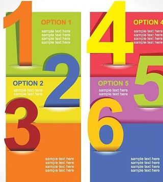 炫彩数字标签矢量素材