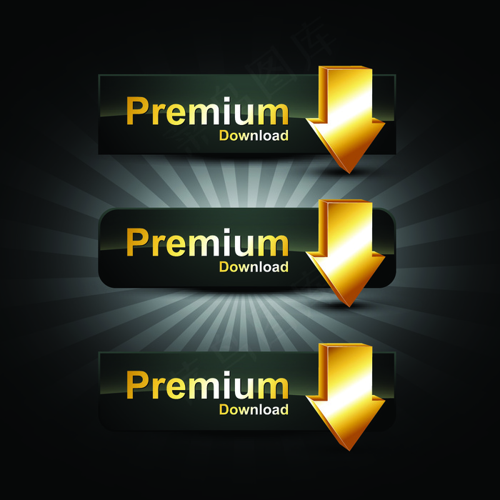 金色徽章标签06——矢量素材