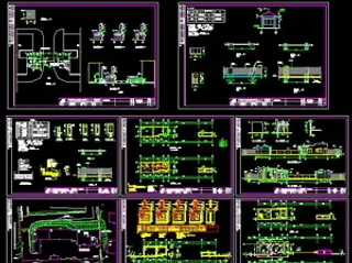 大门门卫围墙施工图