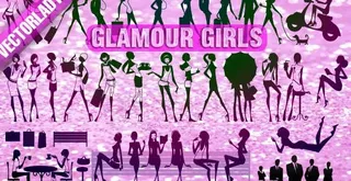 魅力女人剪影矢量图图片