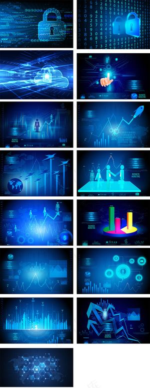 蓝色电脑电子科技矢量背景设计