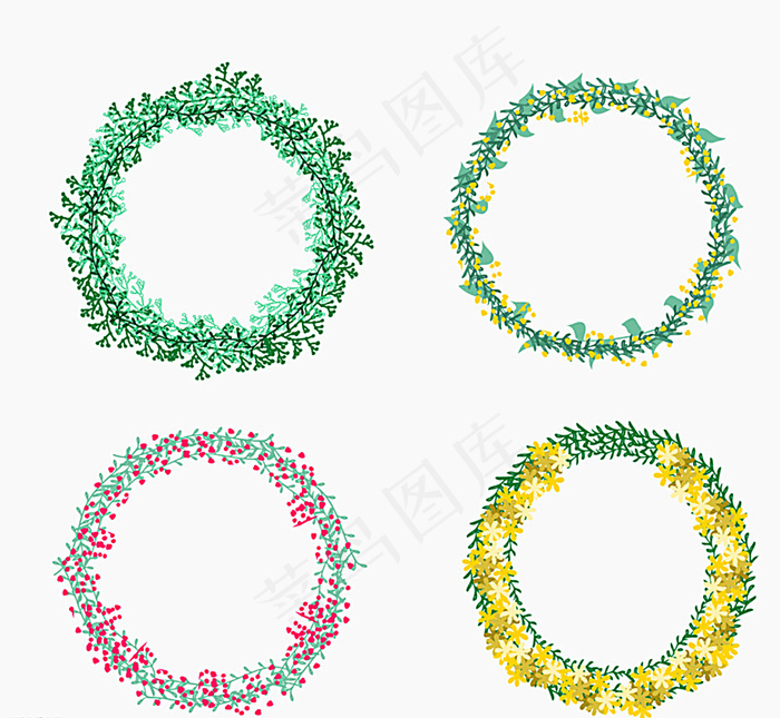 创意花环设计矢量素材图片