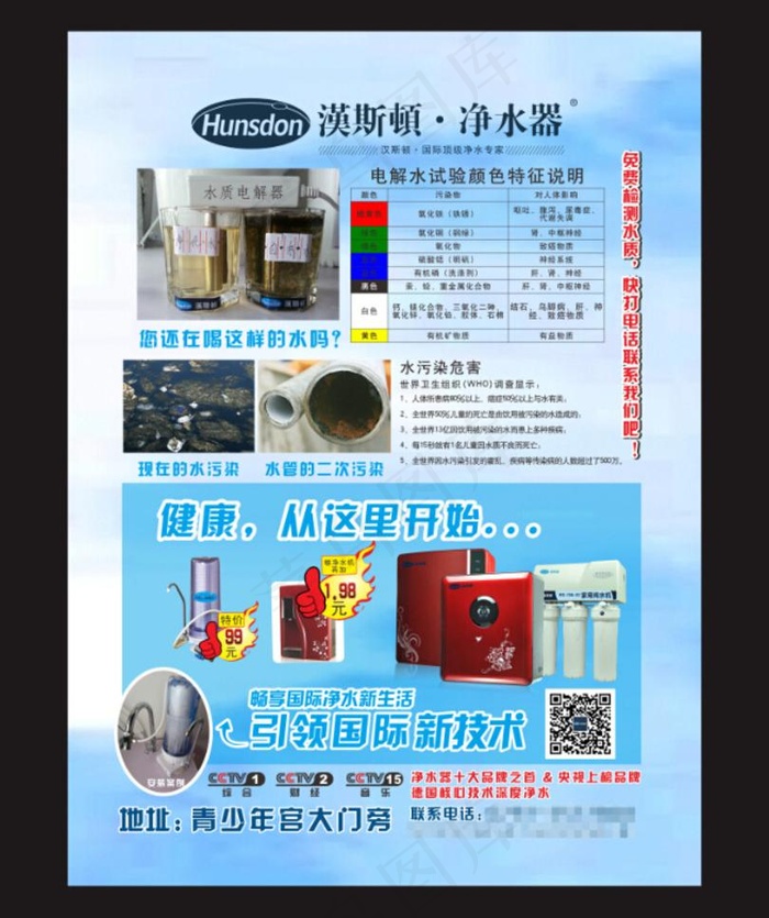 汉斯顿 净水器宣传单(5000X5000)cdr矢量模版下载