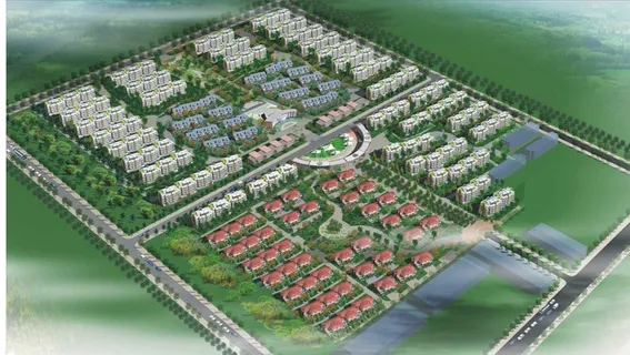 某住宅小区鸟瞰效果图 某住宅小区鸟瞰效果图