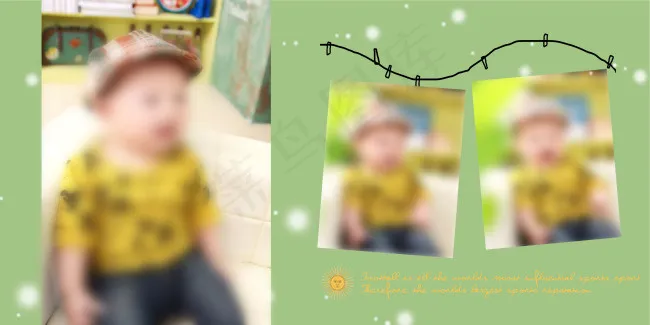 儿童影楼相册模版百天宝宝男孩psd模版下载