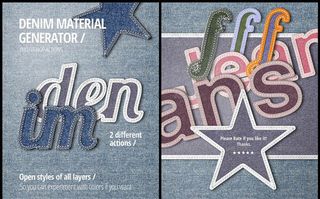 缝线效果的牛仔布纹字体动作