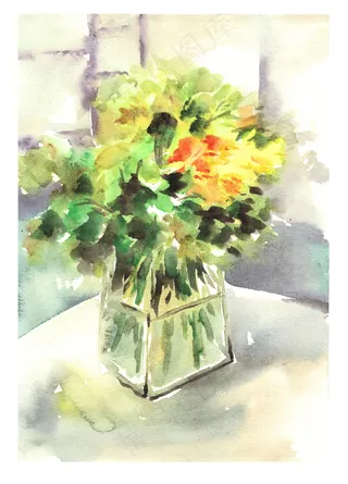 水彩花朵图片