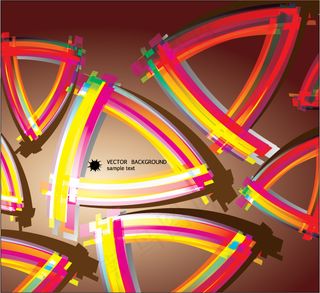 多彩线条同心圆背景矢量素材