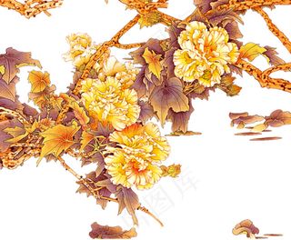 中国画牡丹花ps抠图素材下载