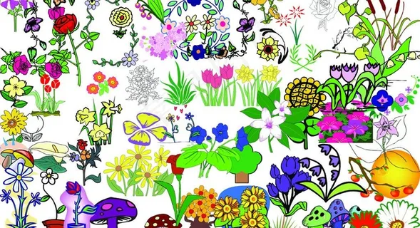 卡通小花 草 树图片 卡通小花 草 树图片