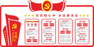 党在我心中永远跟党走党建文化墙