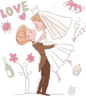 情人节贺卡元素love婚礼设计