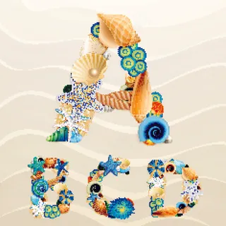 海洋主题字体设计矢量素材07