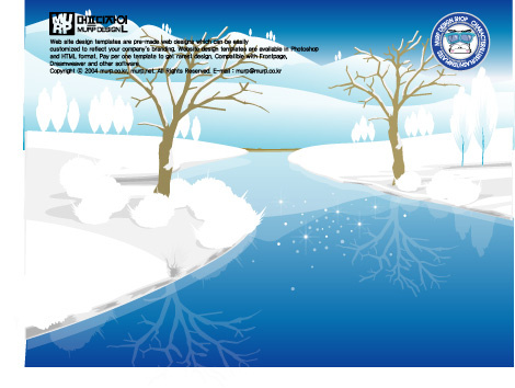 矢量冬季雪景风光设计背景