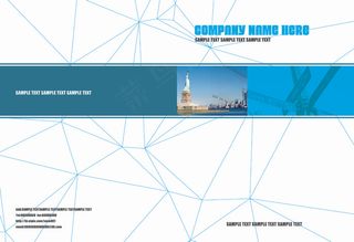 蓝线条立体画册封面