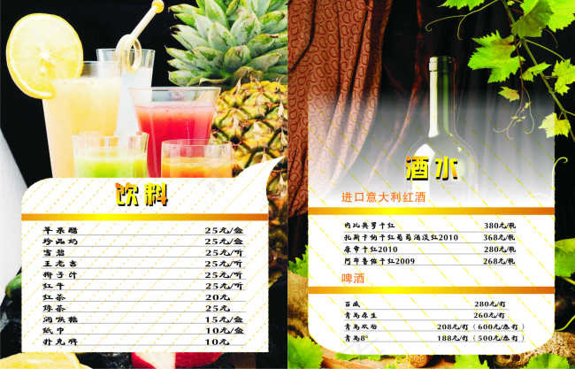 会所菜单卡cdr矢量模版下载