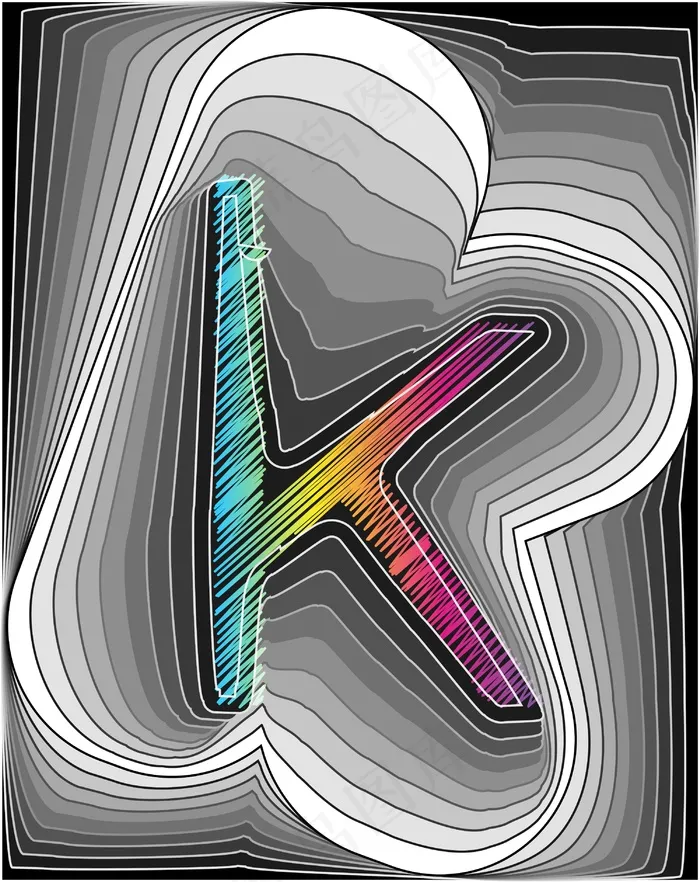 摘要字体矢量插画eps,ai矢量模版下载