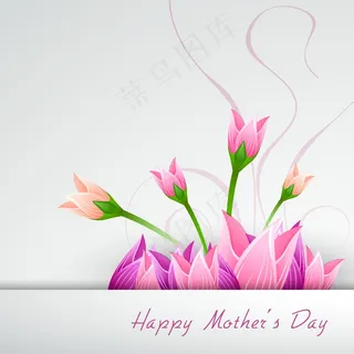 母亲节快乐的概念与花