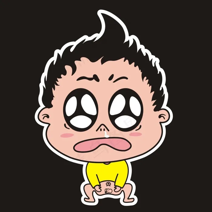 手绘卡通小孩cdr矢量模版下载