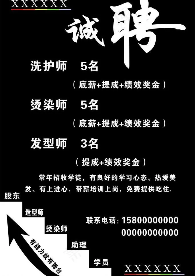 理发招聘图片cdr矢量模版下载