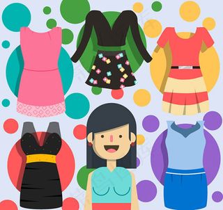 时尚女子服饰矢量素材