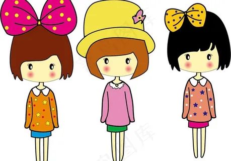 矢量卡通女孩图片