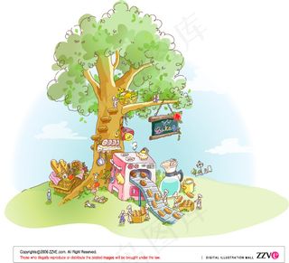 漫画风景 幻想世界 矢量素材 AI...