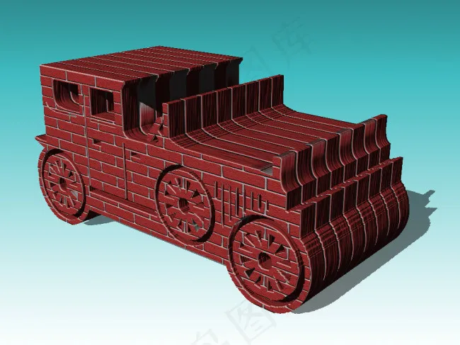3D立体老爷车psd模版下载