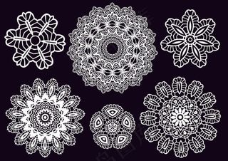 古典环状蕾丝花纹矢量素材