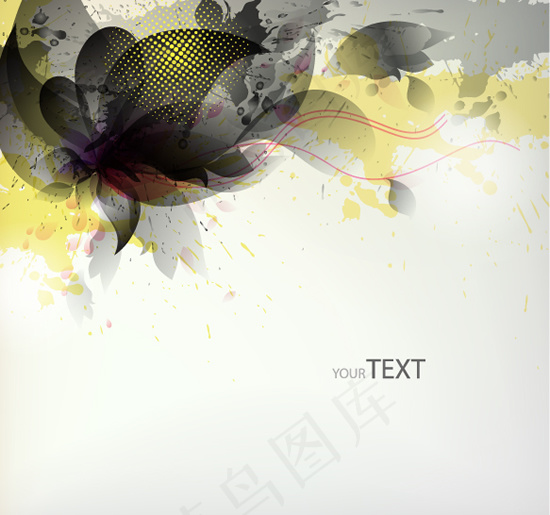 花卉花朵彩色墨迹艺术水彩背景素材