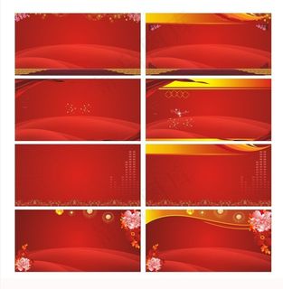 红色会议展板设计矢量素材