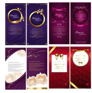 时尚华丽竖版卡片模板矢量素材