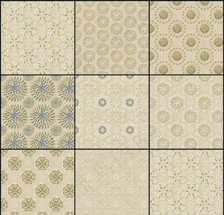 8款创意的金色花朵背景PS图案