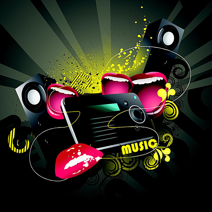 时尚音箱矢量素材