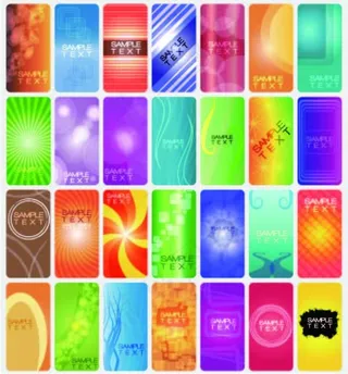 数款光影效果幻彩卡片背景矢量素材