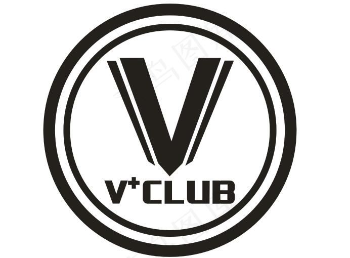 V club酒吧logo设计稿cdr矢量模版下载