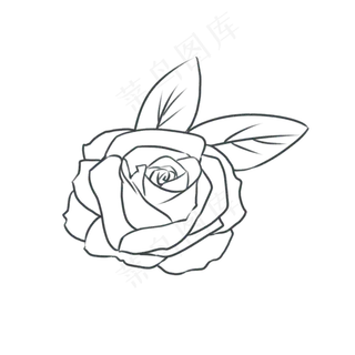 手绘的玫瑰花线稿手绘的玫瑰花线稿
