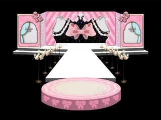 粉色蝴蝶结婚礼主舞台