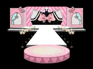 粉色蝴蝶结婚礼主舞台