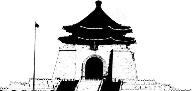 *纪念堂矢量临摹图图片