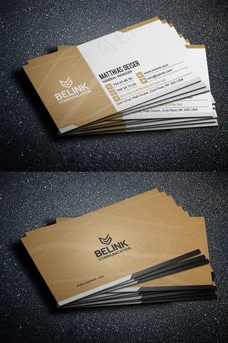 金色高端大气名片模板