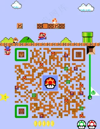 艺术创意二维码-超级玛丽趣味风