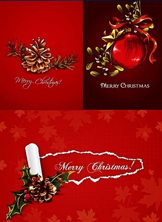 手绘圣诞装饰矢量素材