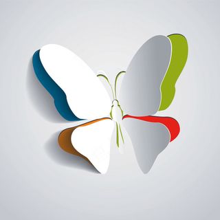 飞舞蝴蝶剪纸矢量素材