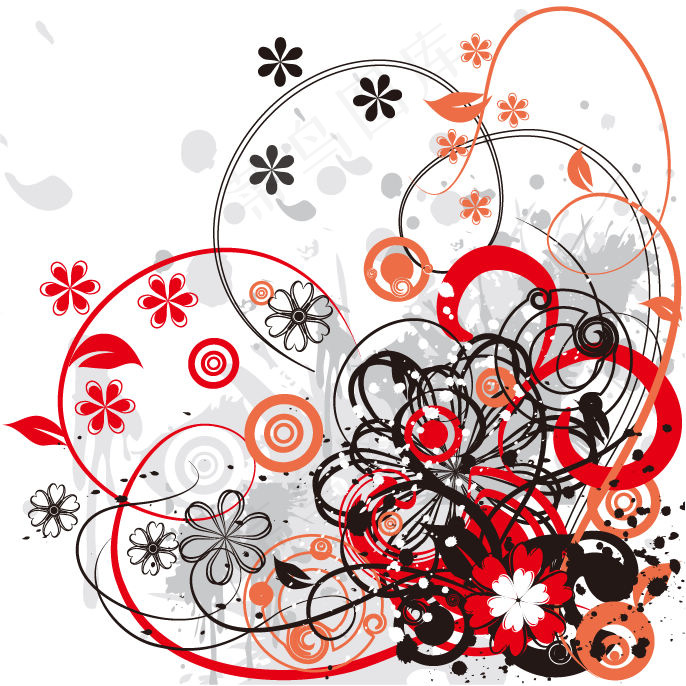 花的摘要背景矢量图形