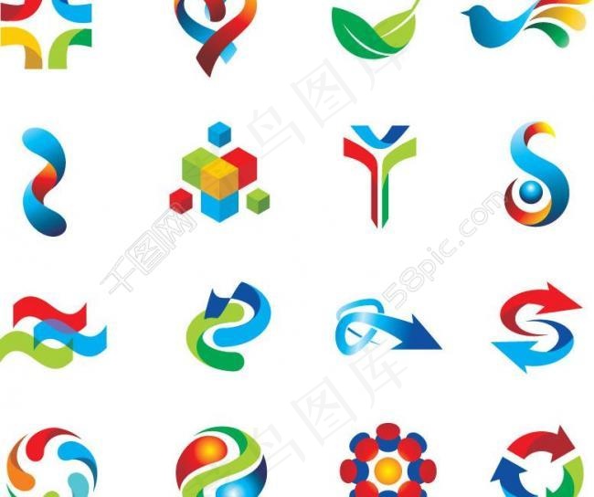 动感爱心小鸟箭头线条logo设计图片ai矢量模版下载