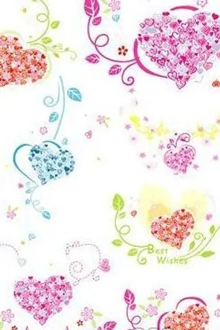 可爱花纹组成的心形图案