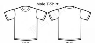 男T恤模板矢量图