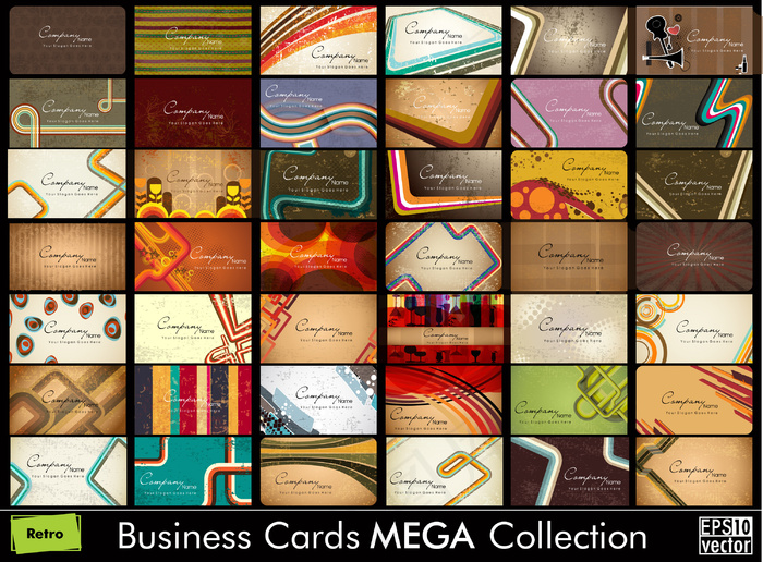 该矢量的复古名片在EPS 10格式...