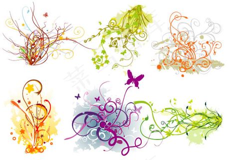 藤蔓花纹矢量素材